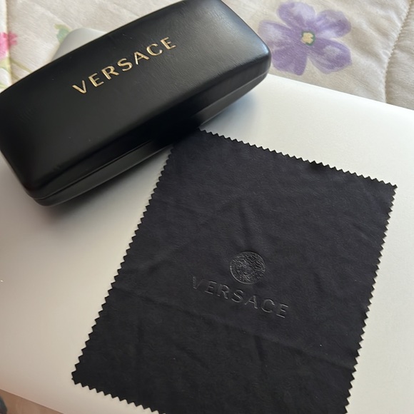 Versace Gold Accent Black Designer Shades Sunglasses Women - Picture 2 of 7